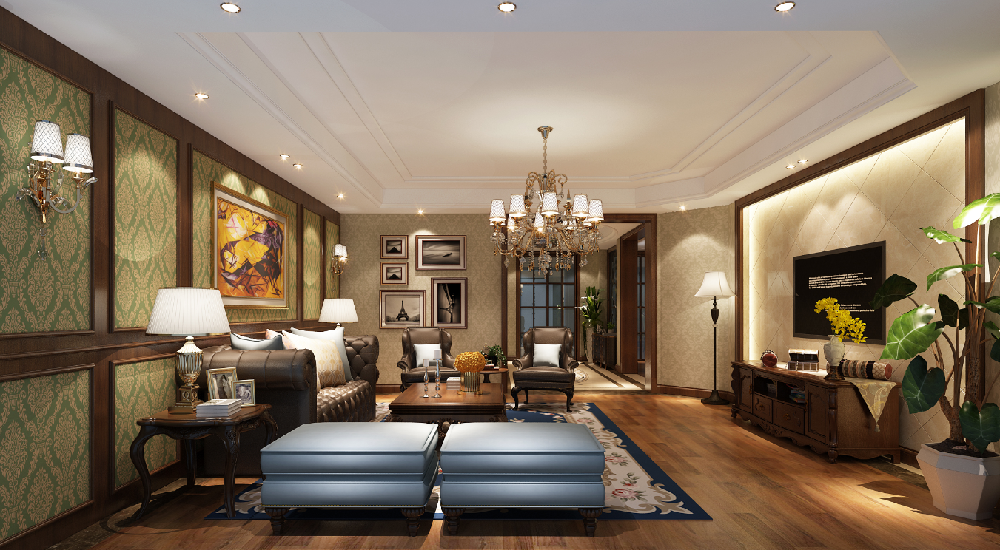 255平美式經(jīng)典別墅豪宅裝修賞析 合生國(guó)際城吳宅實(shí)景，典雅氣度與舒適生活的完美融合